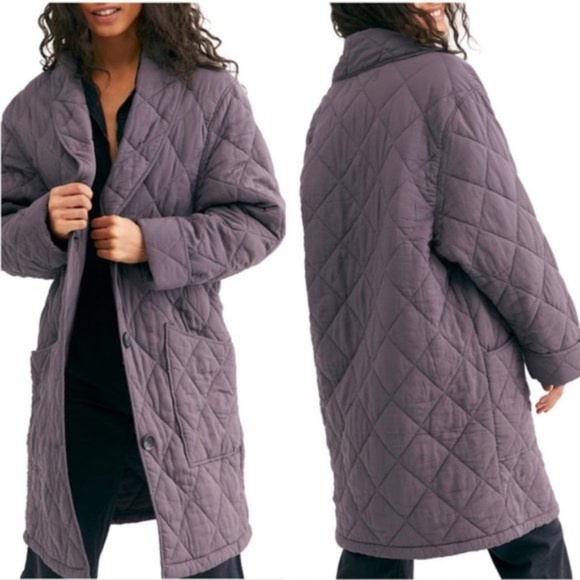 Free People Jackets & Blazers - Free People Happy Day Dreamer Long Quilted Lagenlook Jacket Women's Small